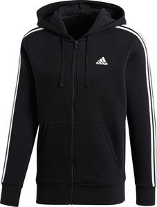 Adidas Bluza męska Essentials 3-Stripes Full-Zip Hoodie czarna r. XL (B47368) 3
