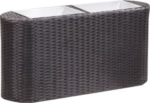 vidaXL VidaXL Donica ogrodowa, 80x25x40 cm, polirattan, czarna 1