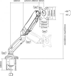 vidaXL Uchwyt biurkowy na monitor 13" - 27" (50553) 9
