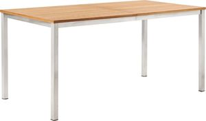 vidaXL stół ogrodowy, 160x80x75 cm, drewno tekowe i stal nierdzewna (46519) 1