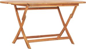vidaXL składany stół ogrodowy, 160x80x75 cm, lite drewno tekowe (48998) 1