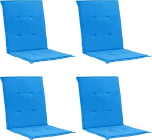 vidaXL VidaXL Poduszki na krzesła ogrodowe, 4 szt., niebieskie, 100x50x3 cm 1