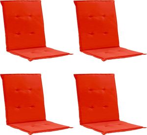vidaXL Poduszki na krzesła ogrodowe, 4 szt. czerwone 100x50x3cm (47559) 1