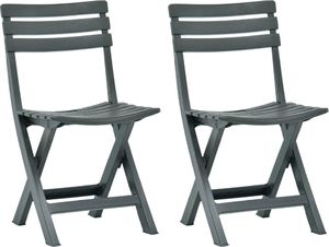 vidaXL składane krzesła ogrodowe, 2 sztuki, plastikowe, zielone (48789) 1