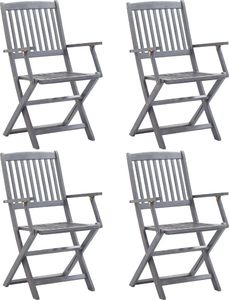 vidaXL składane krzesła ogrodowe, 4 sztuki, lite drewno akacjowe (46334) 1