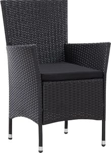 vidaXL krzesła ogrodowe, 2 sztuki, czarne, polirattanowe (45979) 2