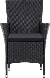 vidaXL krzesła ogrodowe, 2 sztuki, czarne, polirattanowe (45979) 3