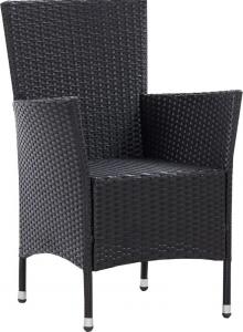 vidaXL krzesła ogrodowe, 2 sztuki, czarne, polirattanowe (45979) 4
