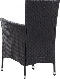vidaXL krzesła ogrodowe, 2 sztuki, czarne, polirattanowe (45979) 5