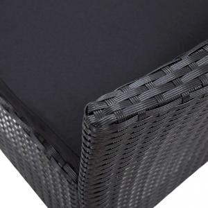 vidaXL krzesła ogrodowe, 2 sztuki, czarne, polirattanowe (45979) 6