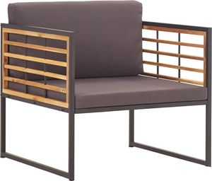 vidaXL krzesła ogrodowe z poduszkami, 2 sztuki, drewno akacjowe, szare (46508) 1