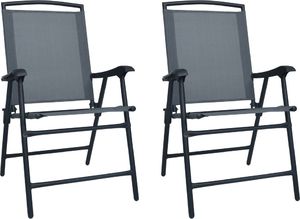 vidaXL składane krzesła ogrodowe, 2 sztuki, tworzywo textilene, szare (47922) 1