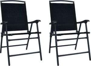 vidaXL składane krzesła ogrodowe, 2 sztuki, tworzywo textilene, czarne (47923) 1