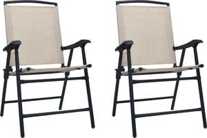 vidaXL Krzesła ogrodowe składane tworzywo textilene kremowe 2szt. 1