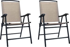 vidaXL składane krzesła ogrodowe, 2 sztuki, tworzywo textilene, taupe (47925) 1