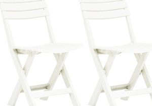 vidaXL składane krzesła ogrodowe, 2 sztuki, plastikowe, białe (48786) 1