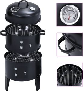 vidaXL 46613 Grill z wędzarnią węglowy 40 cm x 40 cm 2