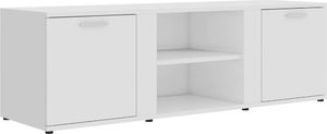 vidaXL Szafka pod TV, wysoki połysk, biała, 120x34x37cm, płyta wiórowa 2