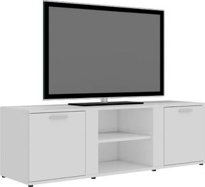 vidaXL Szafka pod TV, wysoki połysk, biała, 120x34x37cm, płyta wiórowa 3