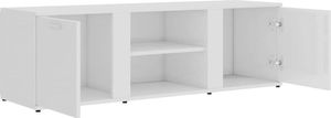 vidaXL Szafka pod TV, wysoki połysk, biała, 120x34x37cm, płyta wiórowa 6