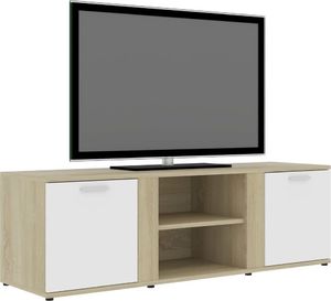 vidaXL Szafka TV, biel i dąb sonoma, 120x34x37 cm, płyta wiórowa 3