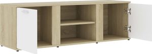 vidaXL Szafka TV, biel i dąb sonoma, 120x34x37 cm, płyta wiórowa 6