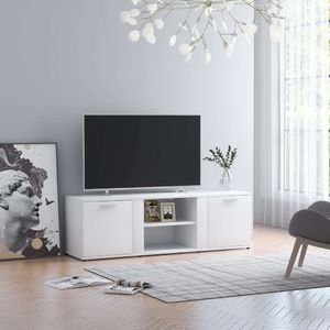 vidaXL Szafka pod TV, biała, 120x34x37 cm, płyta wiórowa 1