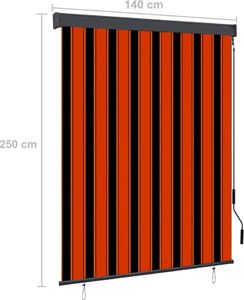 vidaXL Roleta zewnętrzna, 140x250 cm, pomarańczowo-brązowa 8