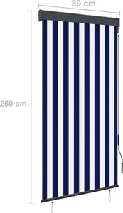 vidaXL Roleta zewnętrzna, 80x250 cm, niebiesko-biała 8