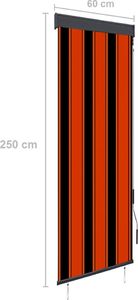 vidaXL Roleta zewnętrzna, 60x250 cm, pomarańczowo-brązowa 8