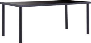 vidaXL Stół jadalniany, czarny, 180 x 90 x 75 cm, hartowane szkło 1