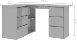 Biurko vidaXL 801097 Szare 145 cm x 100 cm 8