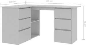 Biurko vidaXL 801091 Szare 145 cmx100 cm 8