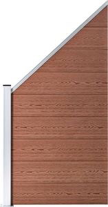 vidaXL Ogrodzenie WPC, 1 panel kwadratowy + 1 skośny, 273x186 cm, brąz 2