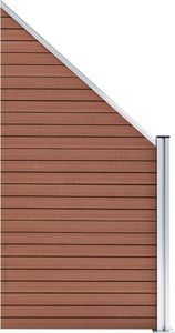 vidaXL Ogrodzenie WPC, 1 panel kwadratowy + 1 skośny, 273x186 cm, brąz 3
