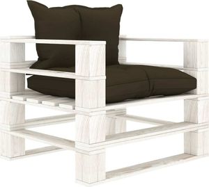 vidaXL Ogrodowe siedzisko z palet, z poduszkami taupe, drewniane 1