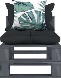 vidaXL Ogrodowe siedzisko z palet z poduszkami w 2 kolorach, drewniane 2