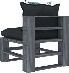 vidaXL Ogrodowe siedzisko z palet z poduszkami w 2 kolorach, drewniane 4