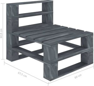vidaXL Ogrodowe siedzisko z palet z poduszkami w 2 kolorach, drewniane 7