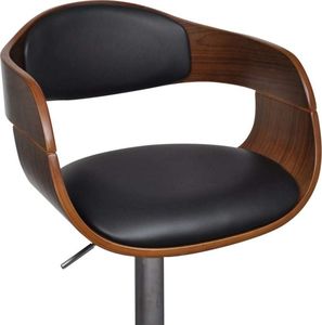 vidaXL Stołki barowe, 2 szt., czarne gięte drewno i sztuczna skóra 5