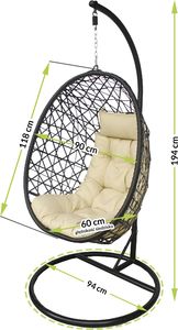 Mirpol RATTANOWY FOTEL WISZĄCY KOKON 2
