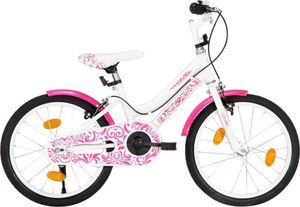 vidaXL Rower dla dzieci różowo-biały 18 cali 1