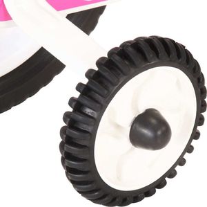 vidaXL Rower dla dzieci 12 cali biało-różowy 8