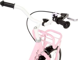 vidaXL Rower dla dzieci z bagażnikiem 12 cali biało-różowy 4