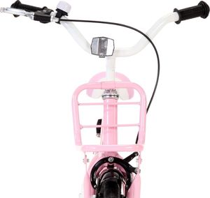 vidaXL Rower dla dzieci z bagażnikiem 12 cali biało-różowy 5