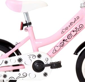 vidaXL Rower dla dzieci z bagażnikiem 12 cali biało-różowy 7