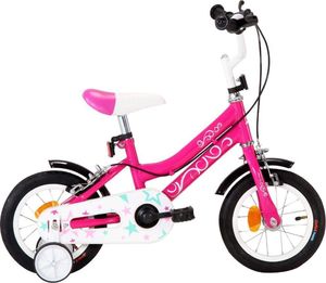 vidaXL Rower dla dzieci 12 cali czarno-różowy 1
