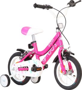 vidaXL Rower dla dzieci 12 cali czarno-różowy 2