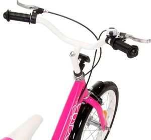 vidaXL Rower dla dzieci 12 cali czarno-różowy 4