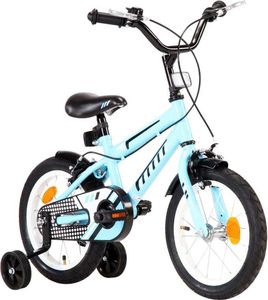 vidaXL Rower dla dzieci czarno-niebieski 14 cali 2